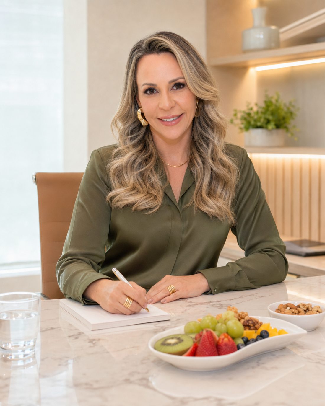Dra. Renata Branco, nutricionista clínica e esportiva, com preparações saudáveis